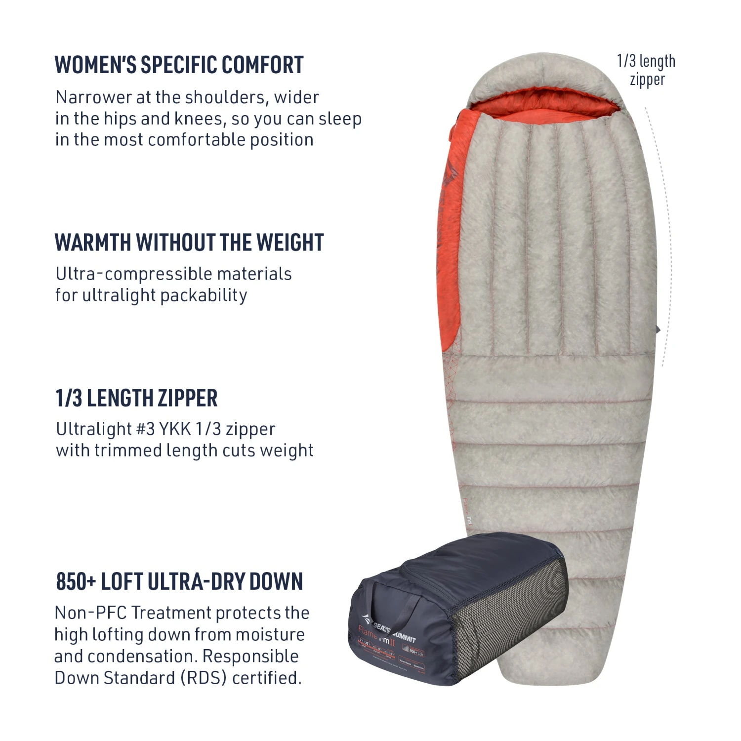 Sea To Summit Flame Ultralight Women's Sleeping Bag 3 Sea To Summit Flame Ultralight Women's Sleeping Bag - Image 3