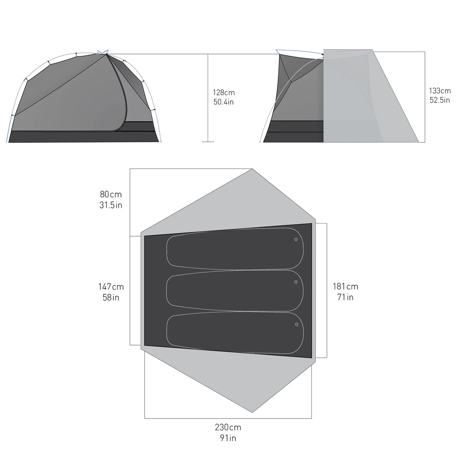 Sea To Summit Telos TR3 - Three Person Freestanding Tent 6 Sea To Summit Telos TR3 - Three Person Freestanding Tent - Image 6