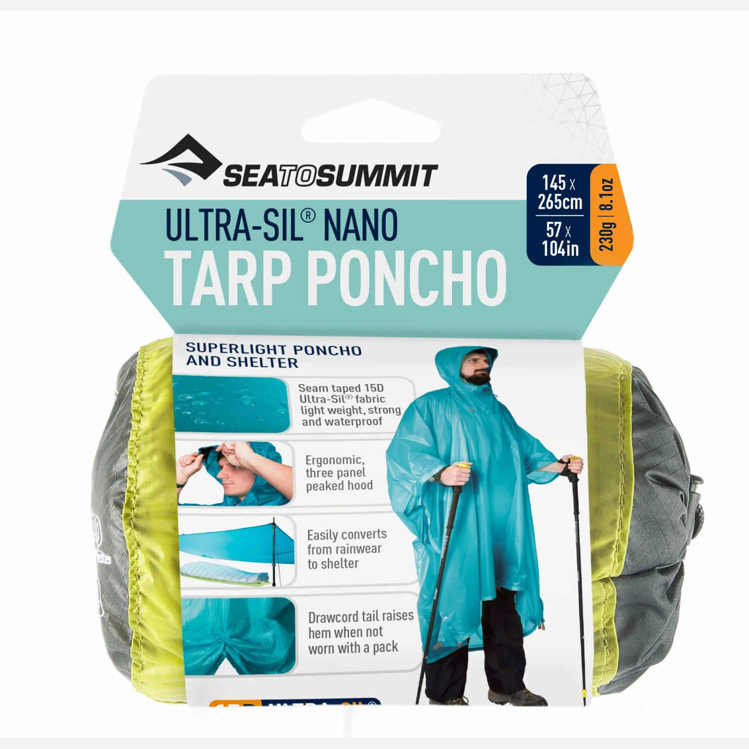 Sea To Summit Ultra-Sil Nano Tarp Poncho 4 Sea To Summit Ultra-Sil Nano Tarp Poncho - Image 4